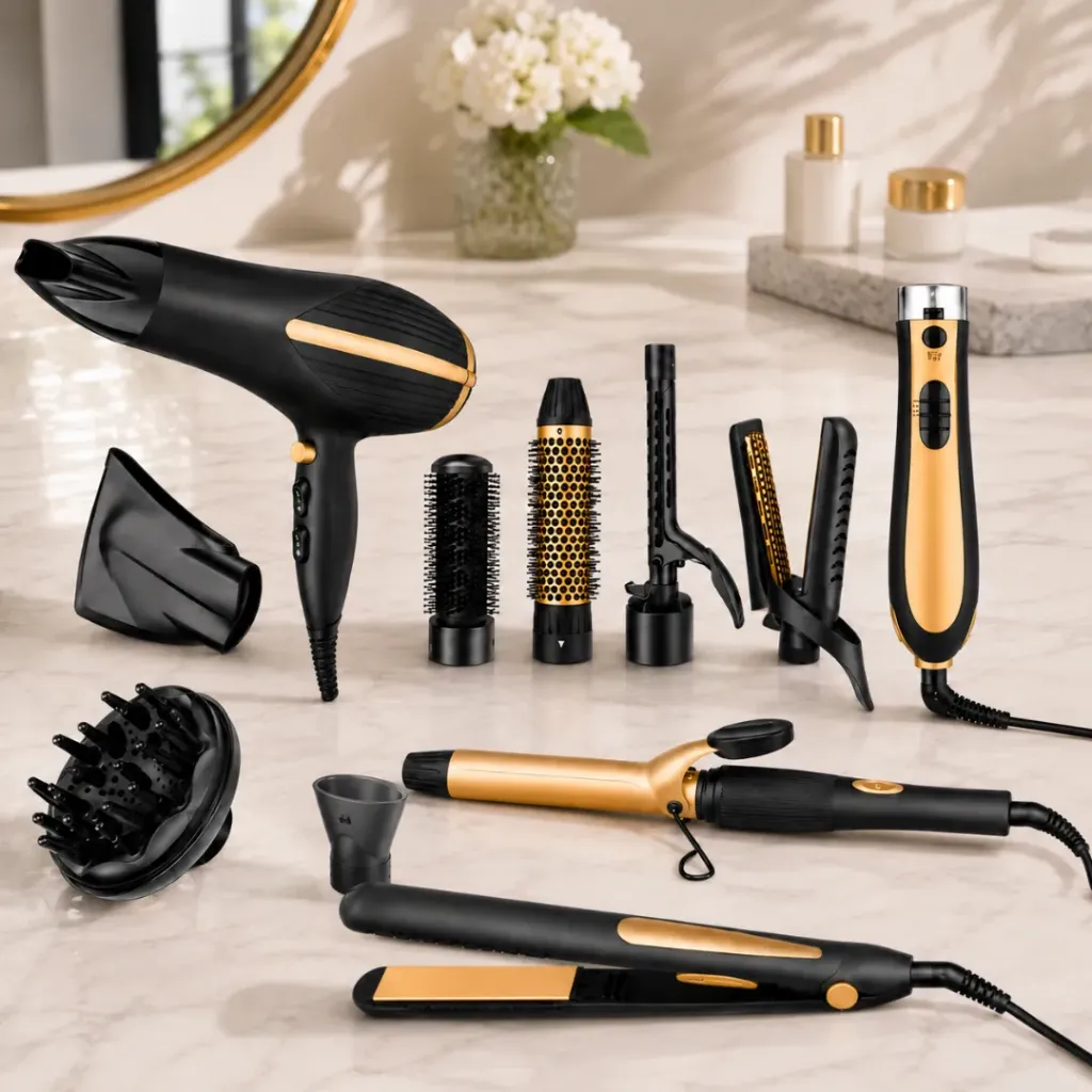 [AG535-S12-BR] Coffret Cheveux 12 en 1 Florence - Bronze