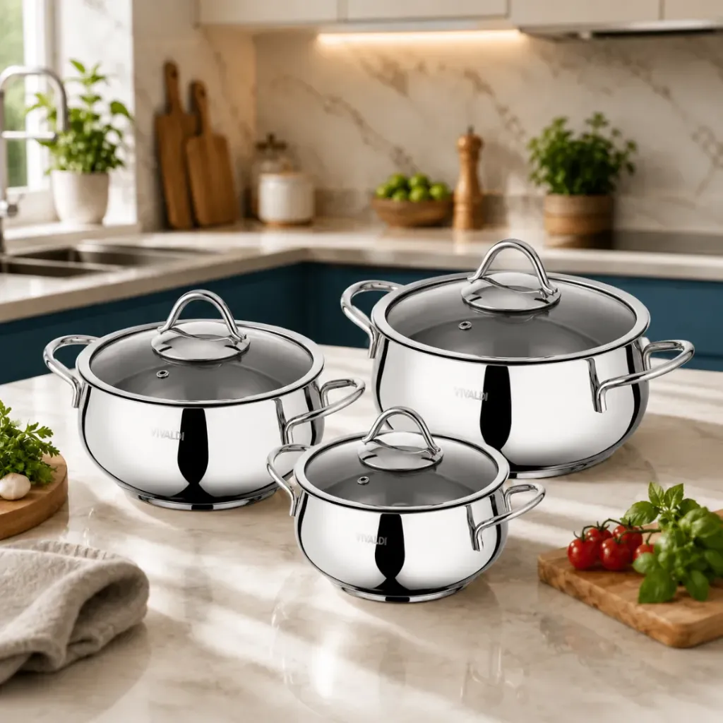 [WHM-1609A] Batterie De Cuisine 6 pièces Ufo - Inox 18/10 - Argent