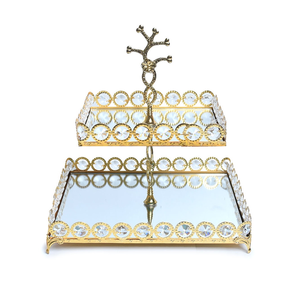 Présentoir à Deux Niveaux Carre Éclat Miroir 