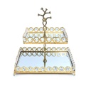 Présentoir à Deux Niveaux Carre Éclat Miroir 