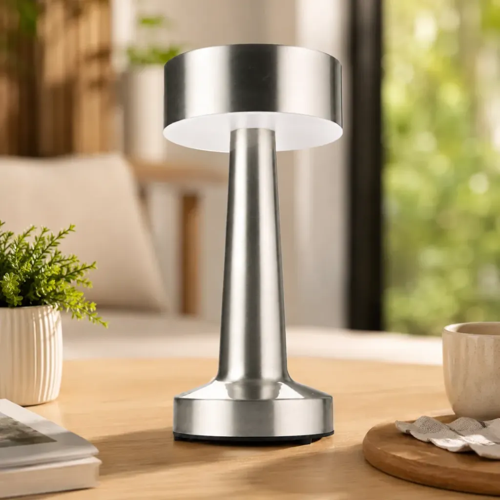 Lampe De Table Rechargeable- Argent