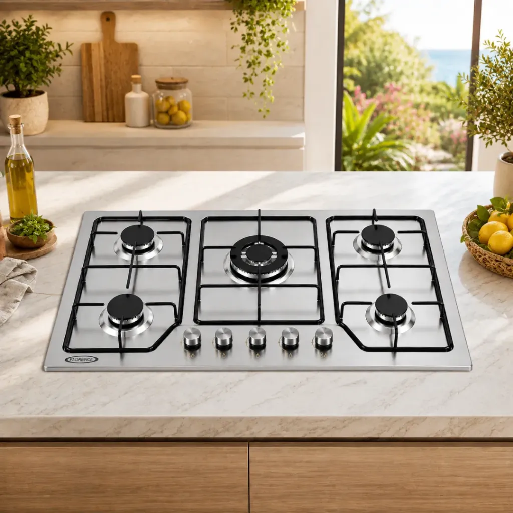 Plaque De Cuisson Encastrable En Inox 5 Feux Emaille- Florence