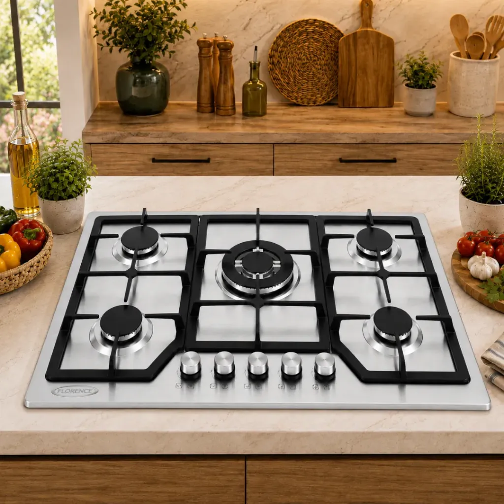 Plaque De Cuisson Encastrable En Inox 5 Feux Fonte- Florence