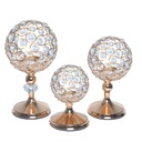 Série de 3 Bougeoirs Doré avec Diamants