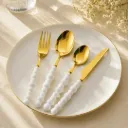 Kit Couvert De Table 4 Pièces Inox Doré