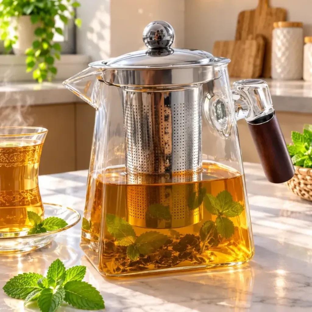 Théière En Verre Avec Infuseur En Acier Inoxydable 900 ml