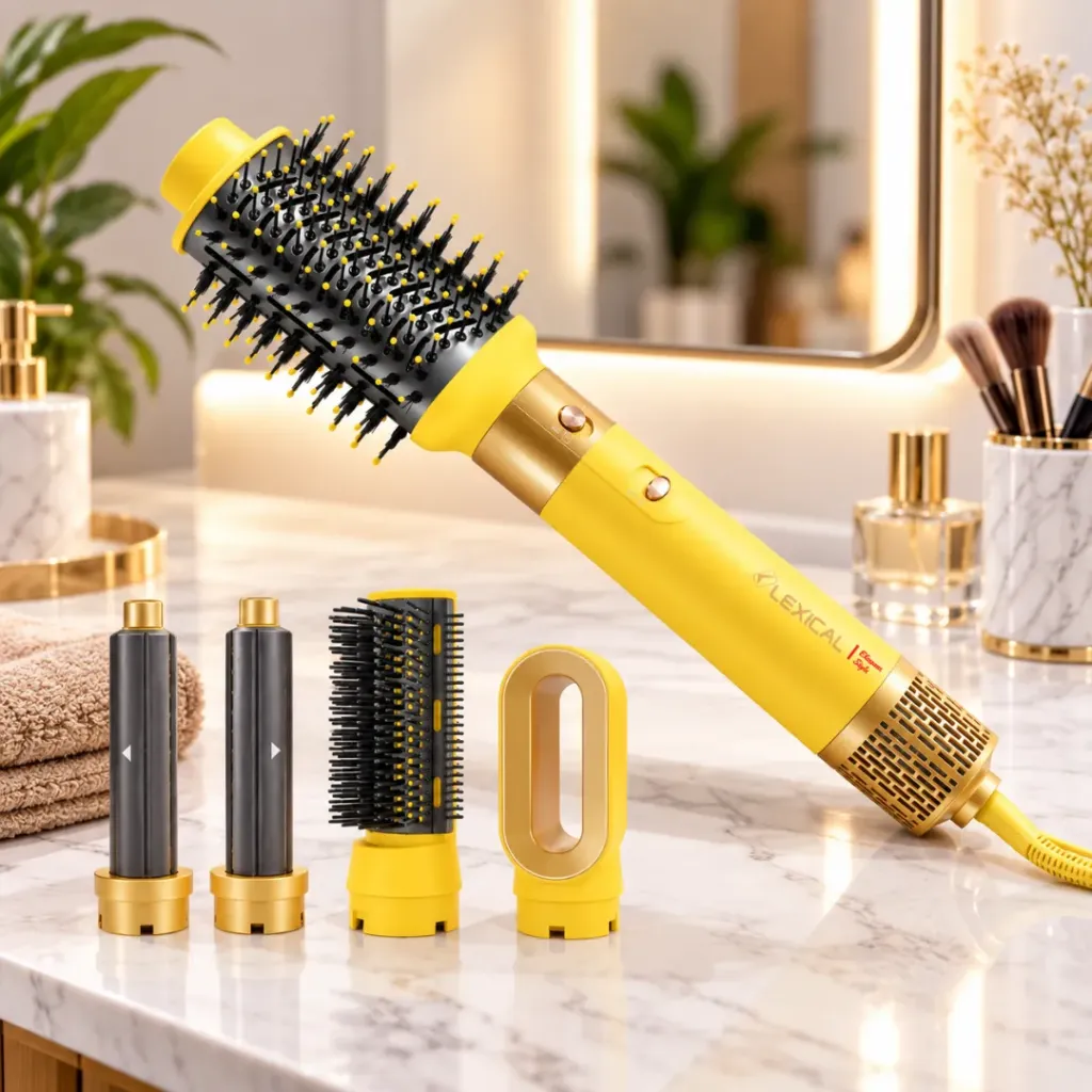 Brosse Coiffante Multifonction Lexical 6 en 1 – 1200 W -32000 RPM - Jaune