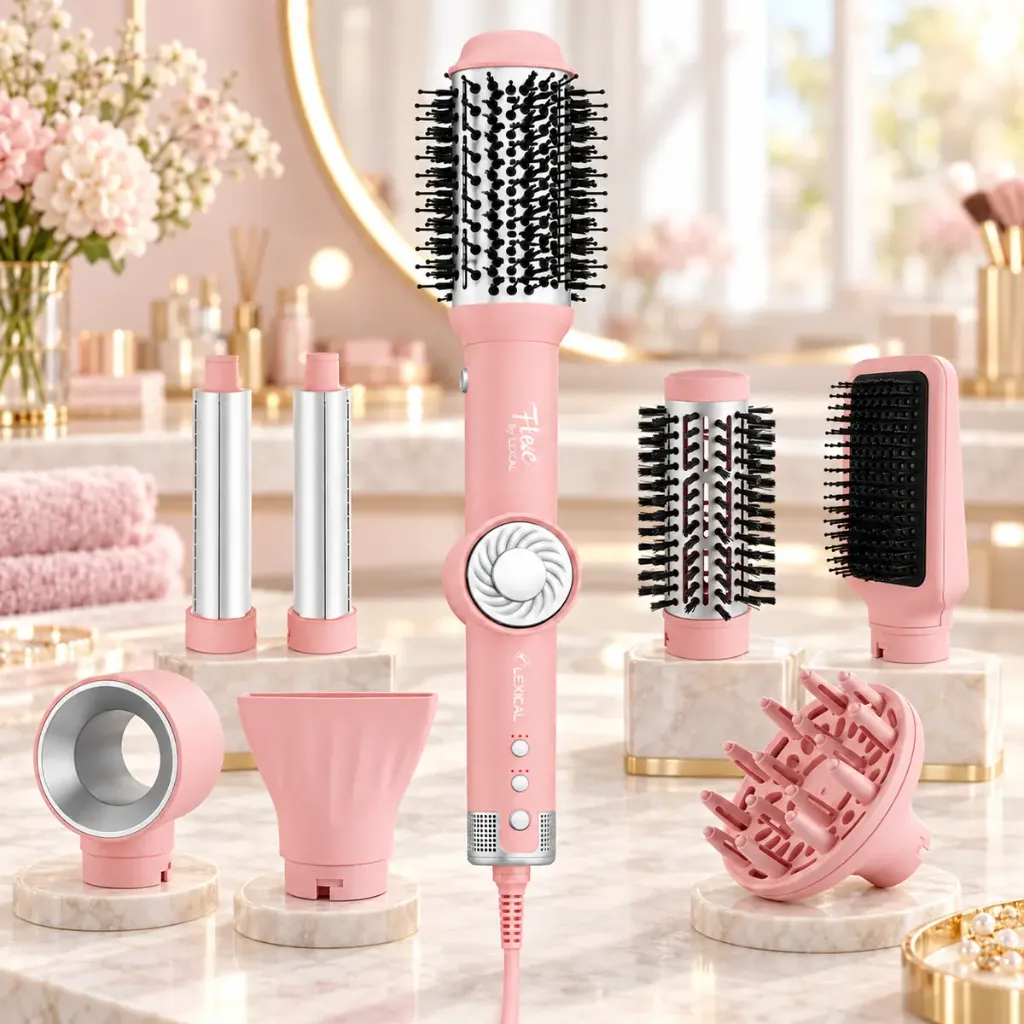 Coffret Brosse Soufflante 8 en1 Lexical 1200 W - Rose