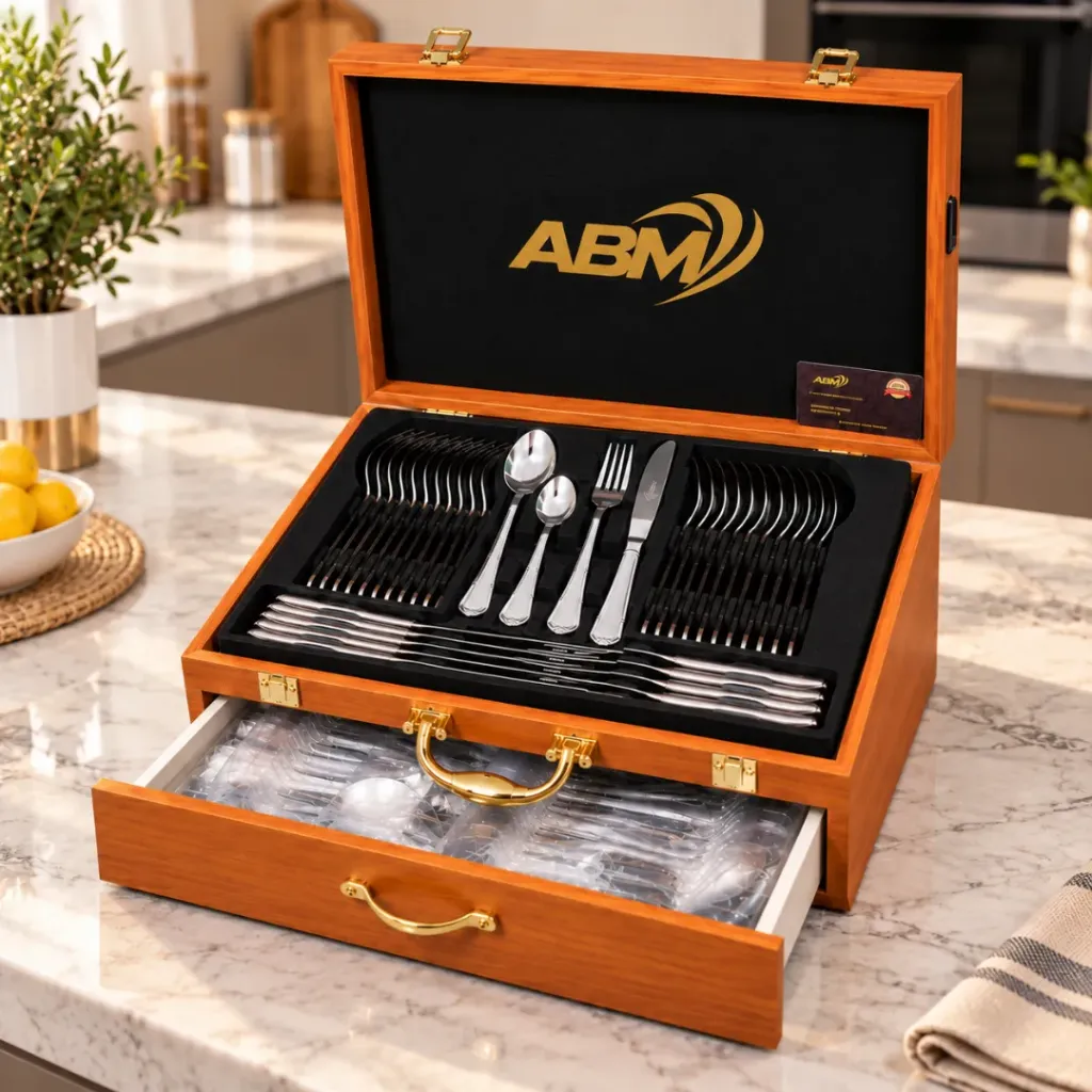 Coffret Ménagère De Cuisine ABM 72 Pièces Argent- P0167S