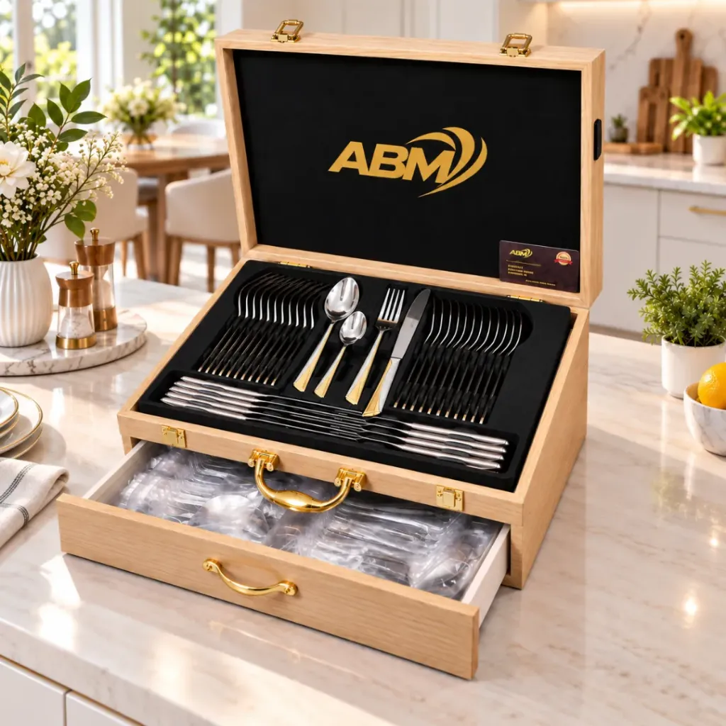 Coffret Ménagère De Cuisine ABM 72 Pièces Doré- P0168G