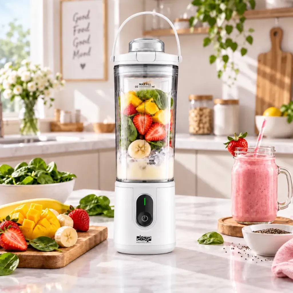 [KJ2206-B] Mini Blender Rechargeable DSP 110W 400ml – Blanc