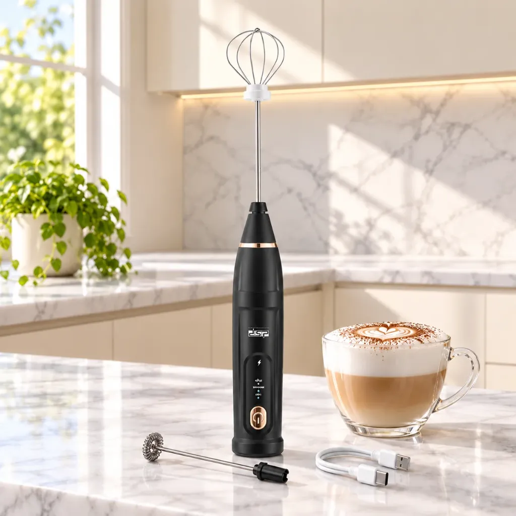 Mousseur A Lait 2 en 1 Rechargeable DSP 2W - Noir