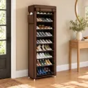 Porte Chaussures- 9 Etagères - Marron - 58 x 30 x 158 cm