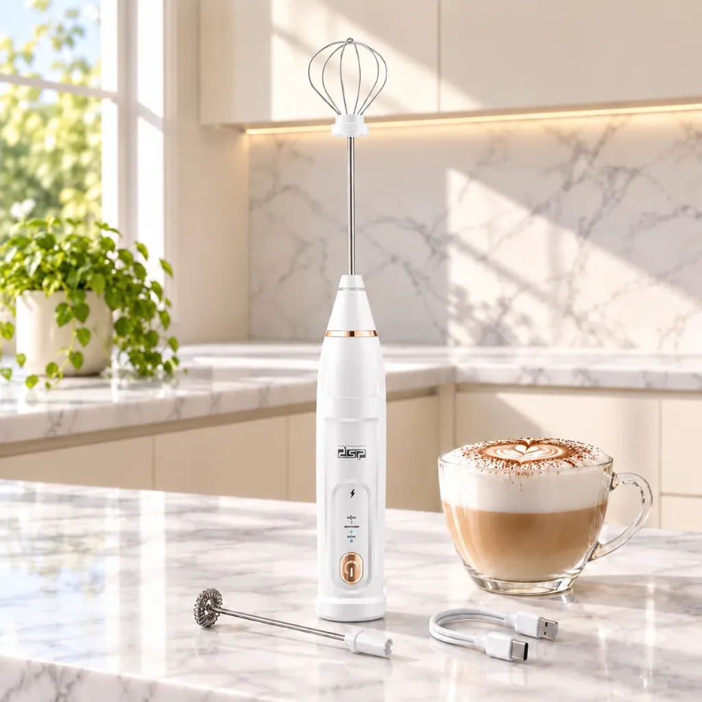 Mousseur A Lait 2 en 1 Rechargeable DSP 2W - Blanc
