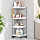 Etagère D'angle Pour Salle De Bain- Blanc