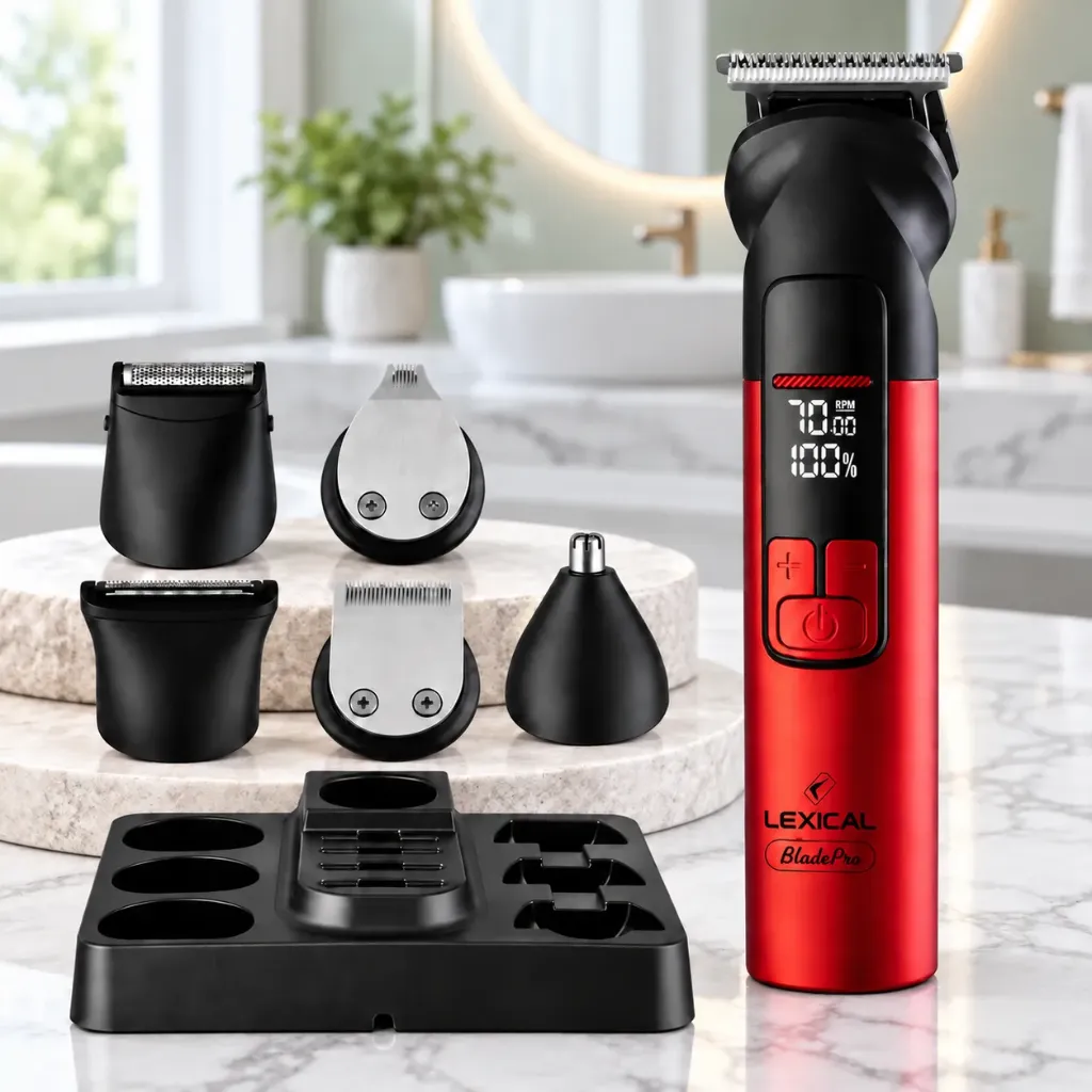 Kit Tondeuse A Cheveux 8 en 1 Lexical – 5W- Rouge