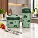 Boîte A Lunch Isotherme 600ml et Gourde 400 ml Pinnacle- Vert