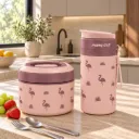 Boîte A Lunch Isotherme 600ml et Gourde 400 ml Pinnacle- Rose