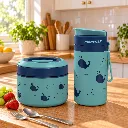 Boîte A Lunch Isotherme 600ml et Gourde 400 ml Pinnacle- Bleu