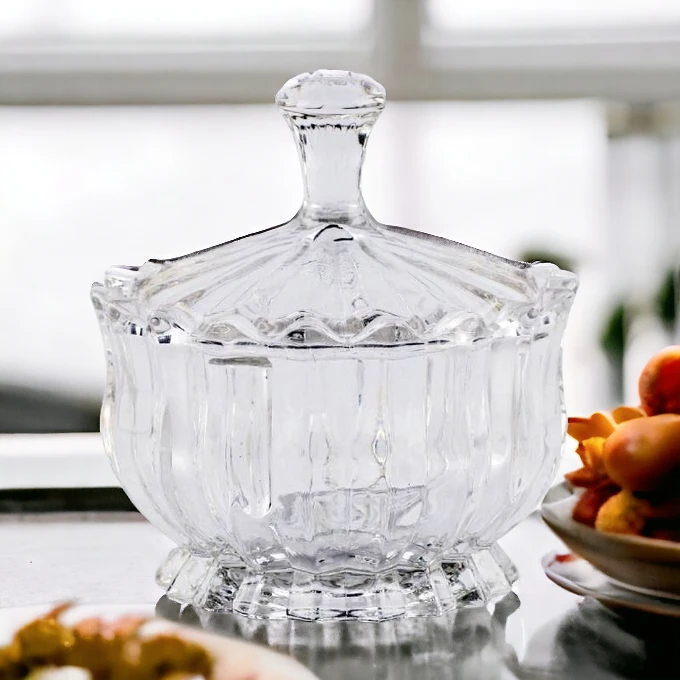 Bonbonniere Azur Perla avec couvercle en diamant 10 cm