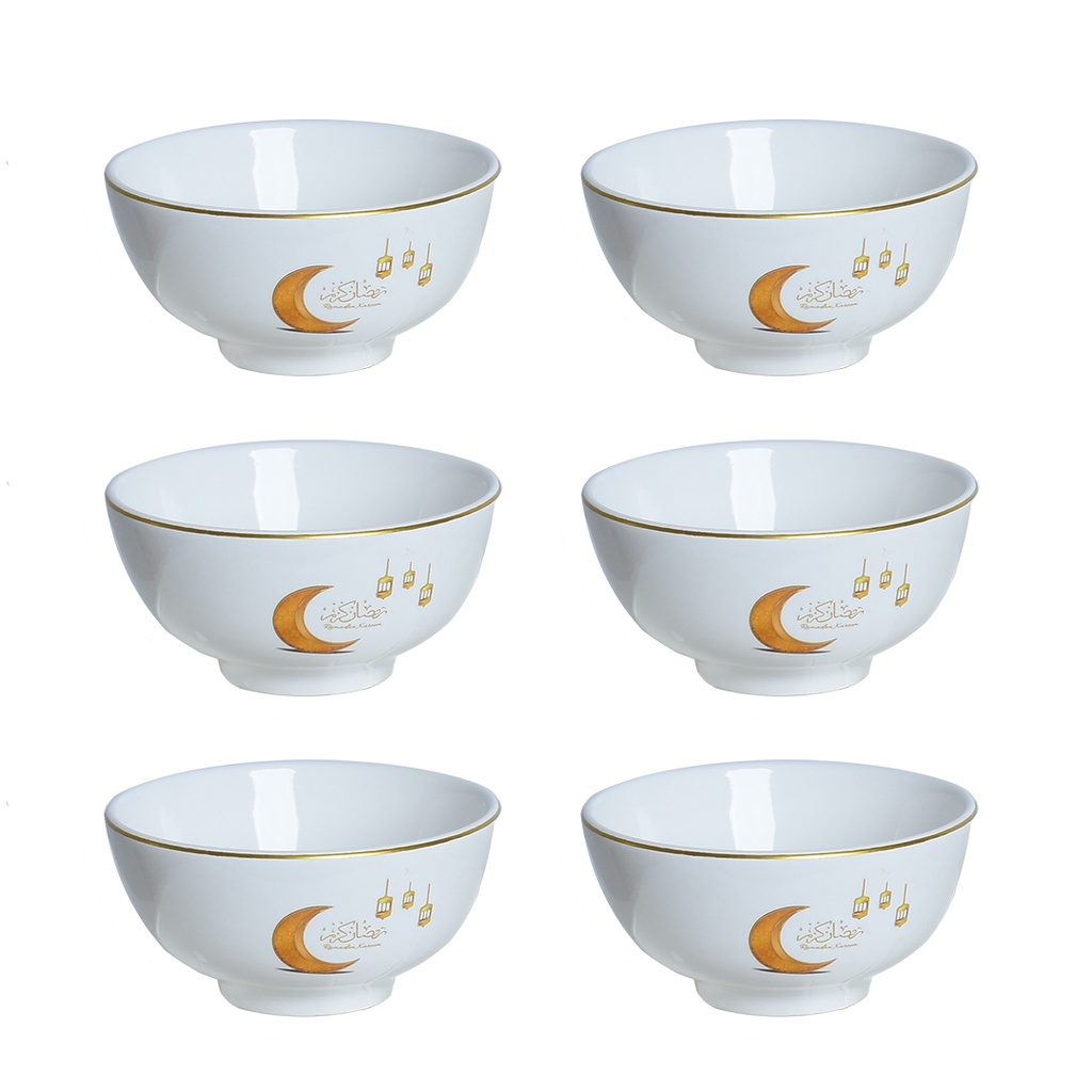 lot de 6 assiettes soupe 12,5 cm En Céramique Ramadan Kareem M1