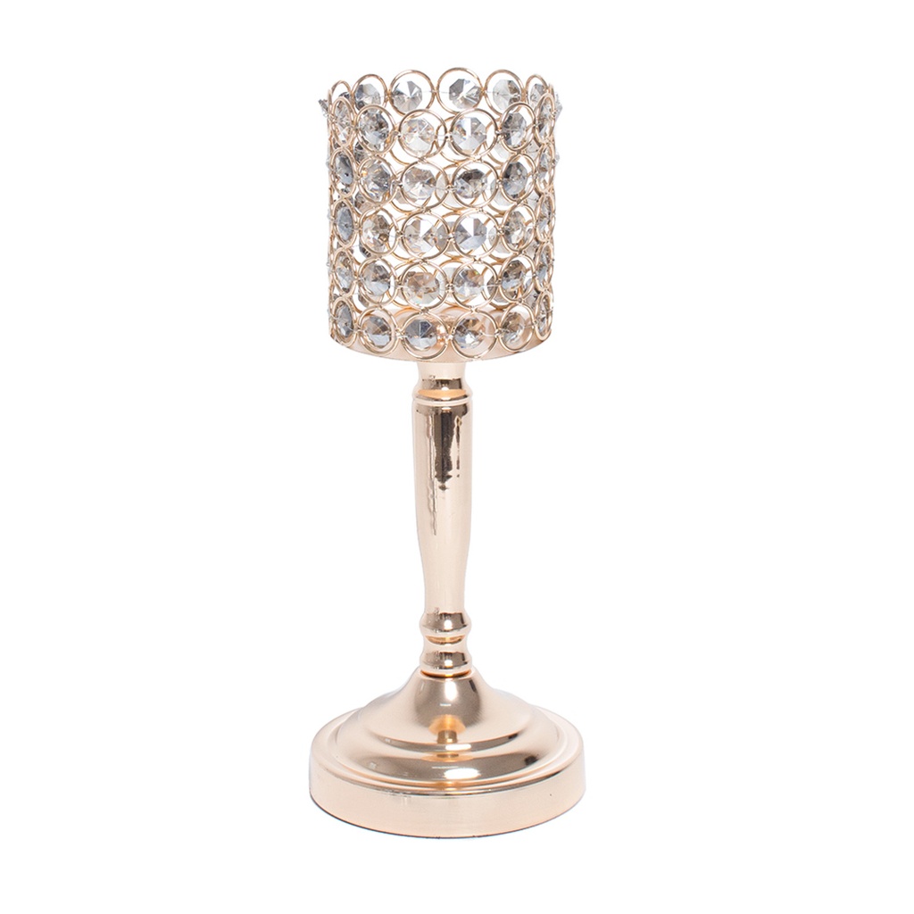 Bougeoir Doré avec Perle 