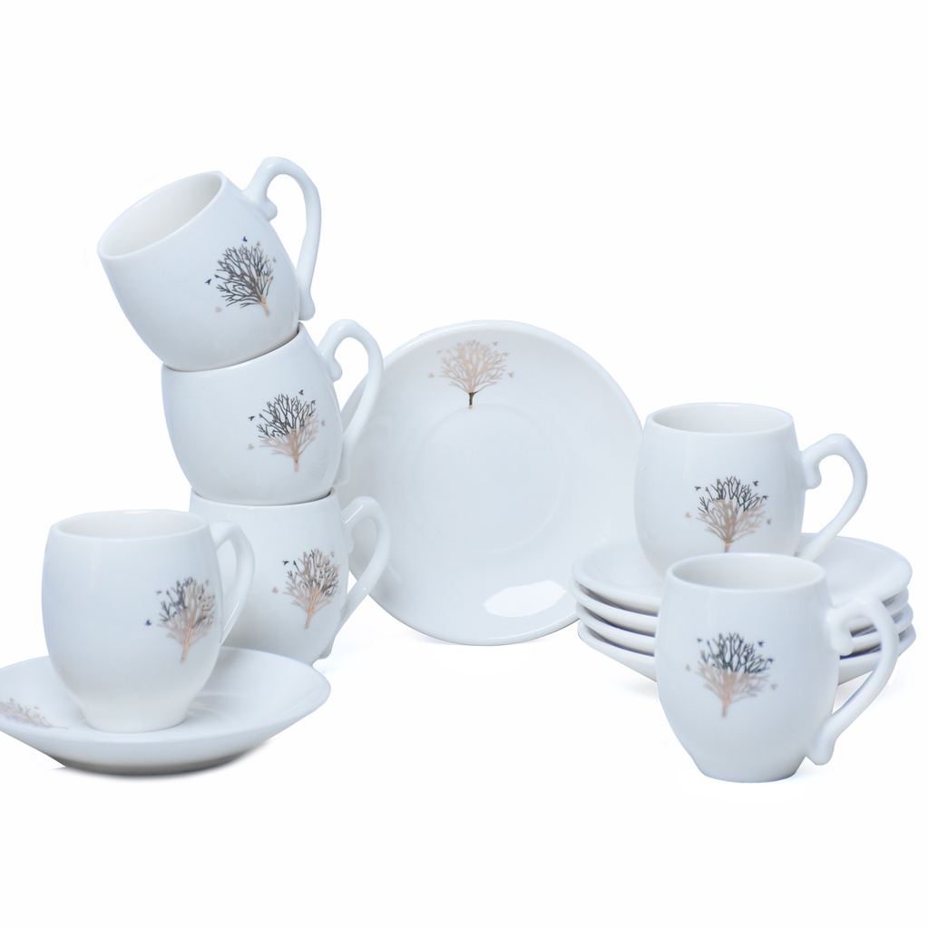 Tasse à thé et soucoupe Royal Vale en porcelaine tendre vintage : scène de cottage anglais - Canada