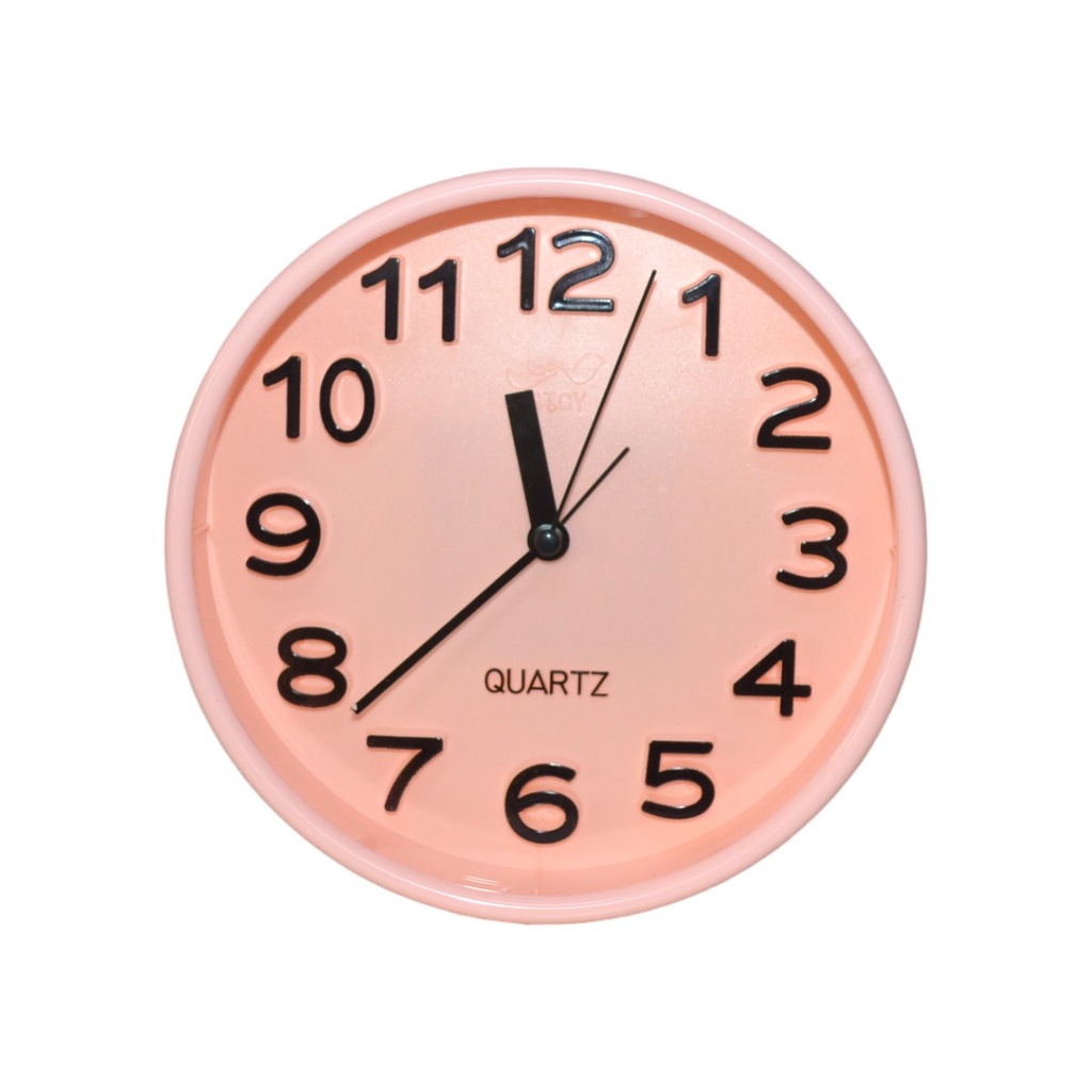 Horloge De Table Quartz Forme Rond - Réveil - Rose