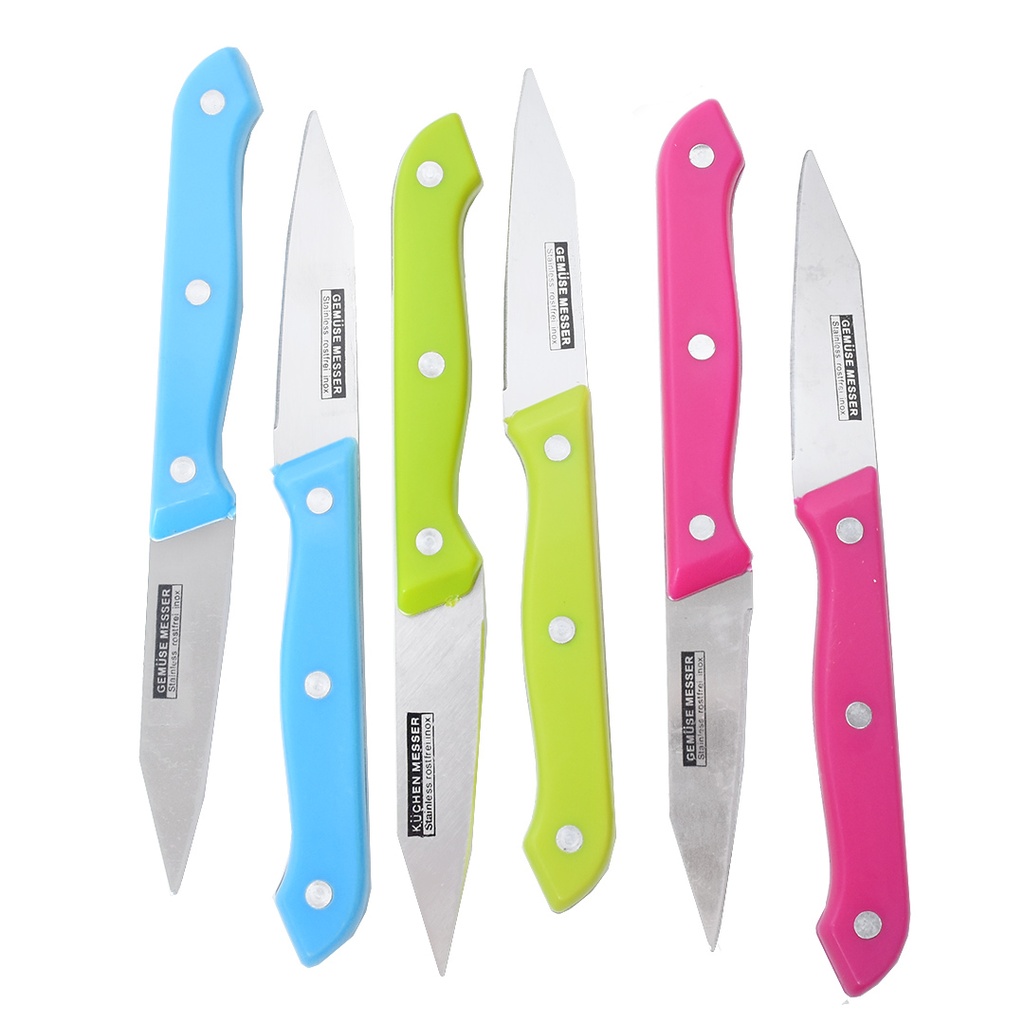 Lot de 6 couteaux à Fruit - 8 cm Multi Couleurs
