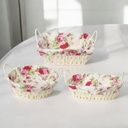 Lot De 3 Panier Avec Tissu Fleurie 