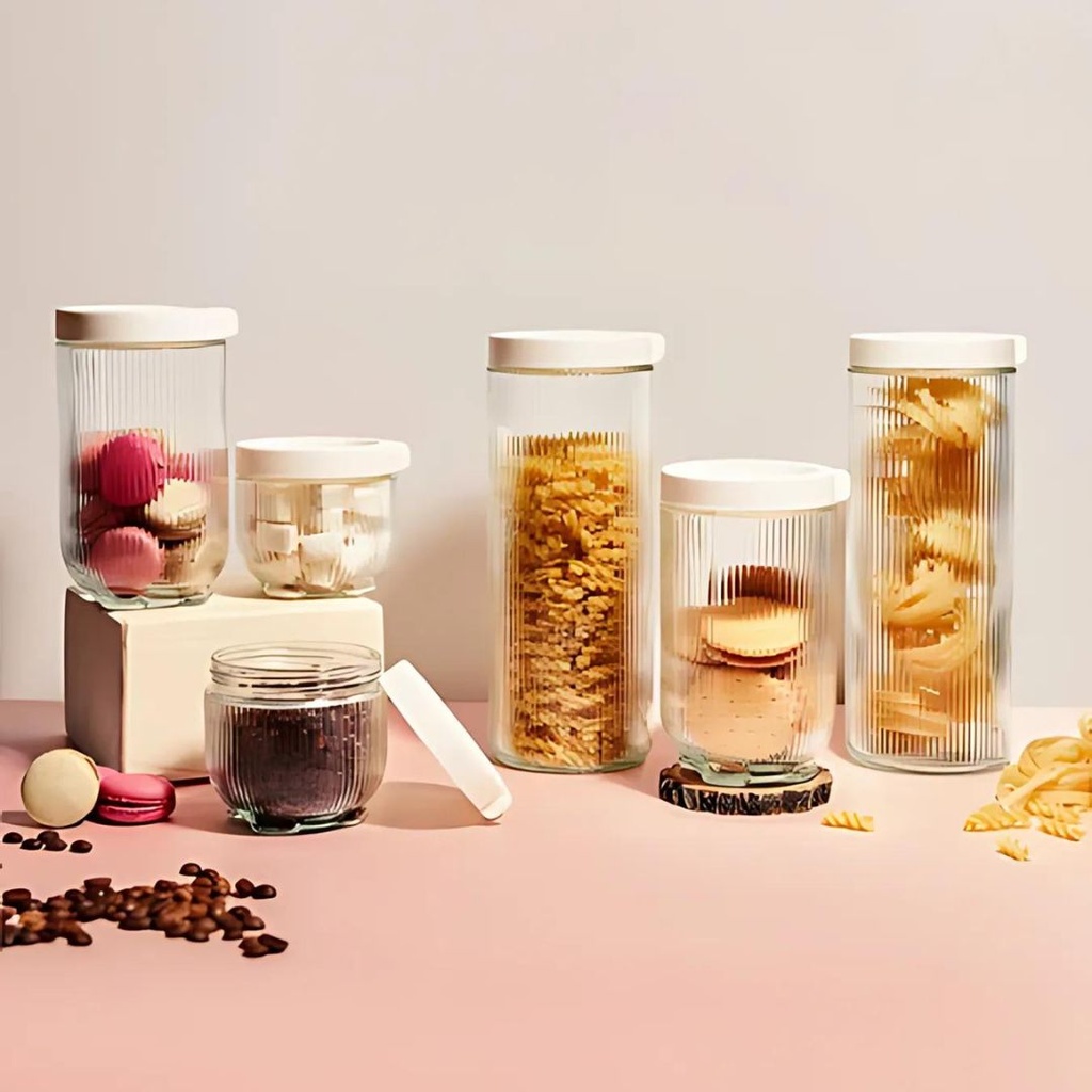 Lot de 6 Boites de Conservation en verre avec Couvercle