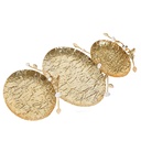 Ensemble de 3 plateaux Ovale en acier Doré