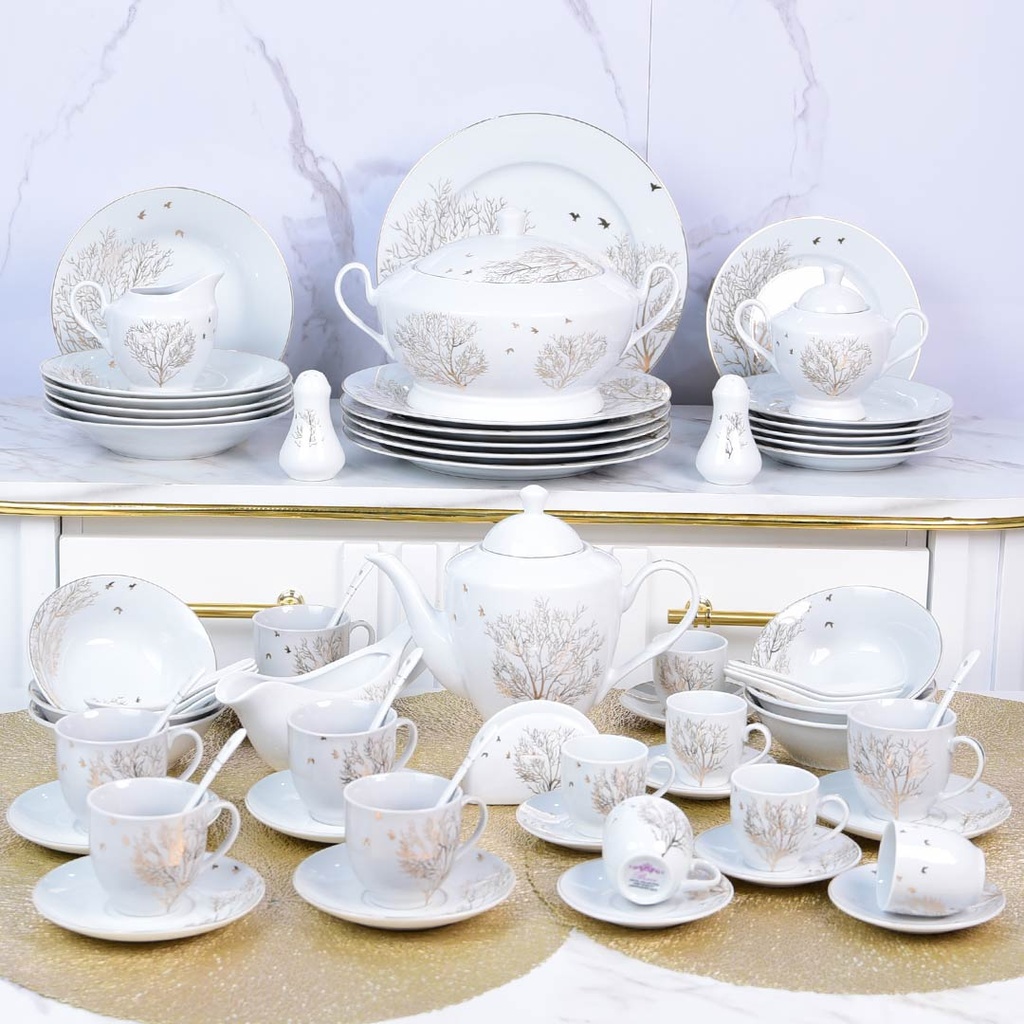 Service De Table Porcelaine Bavaria Blanc – Lot Assiettes (Plate, Creuse, Dessert)
