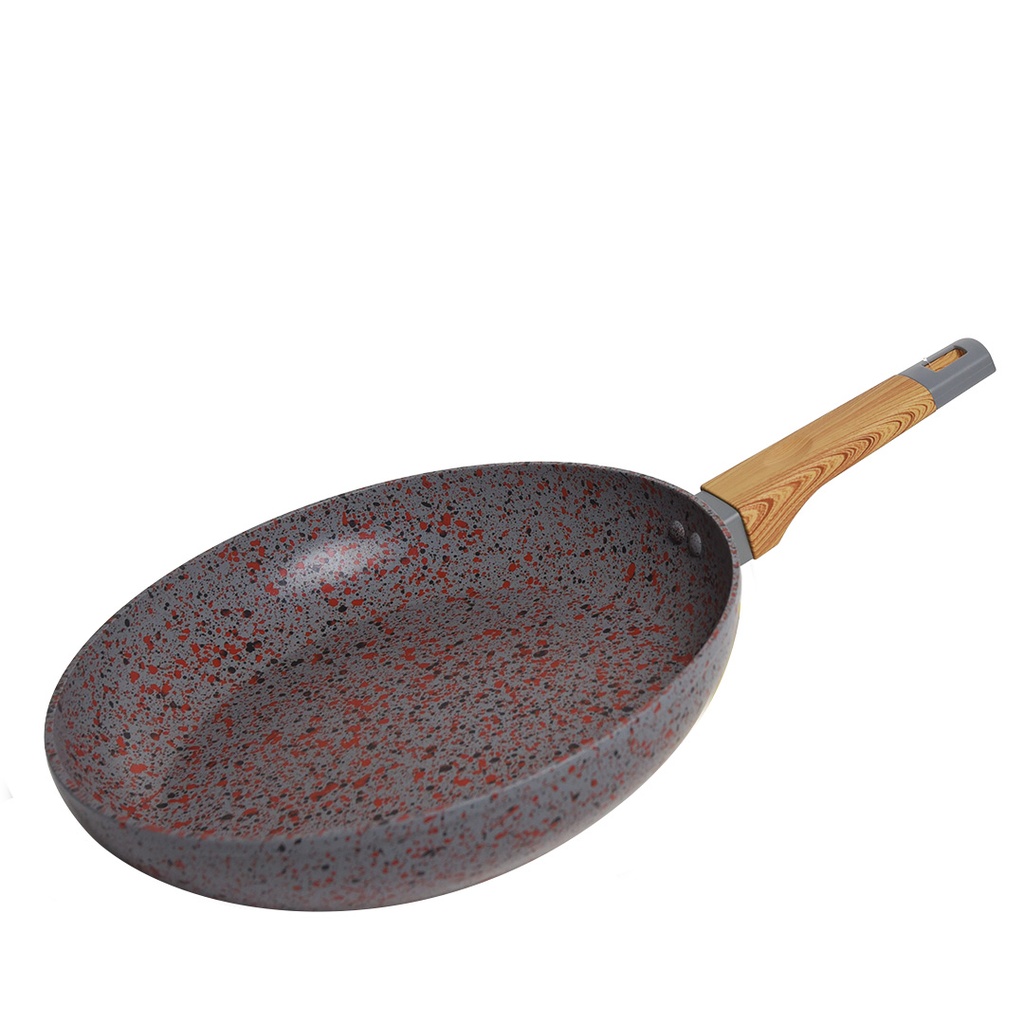 Poêle Granite 28 Cm Baroly Gris Pointé Rouge