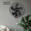 Packs de 2 Ventilateurs Mural 75W Noir