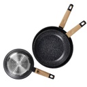 Set De 3 Poêles Granite Sizar Noir 20 , 24 et 28Cm