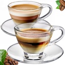 Coffret De 6 Verres à Café au lait Tasse et Sous Tasses - 20cl