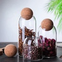 Lot de 3 Boite En verre avec Couvercle en Bois Bambou