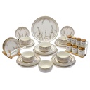 Service à Table en Porcelaine 39 Pièces Golden House Doré 