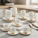 Service a Café En Porcelaine 24 pièces Blanc