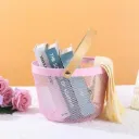 Panier de Rangement Rond en Métal-Rose