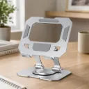 Support Tablette Pliable Rotatif 360°- Argent