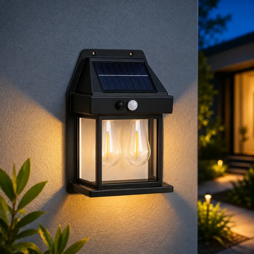 Lampe Solaire Murale Double Avec Détecteur -2W
