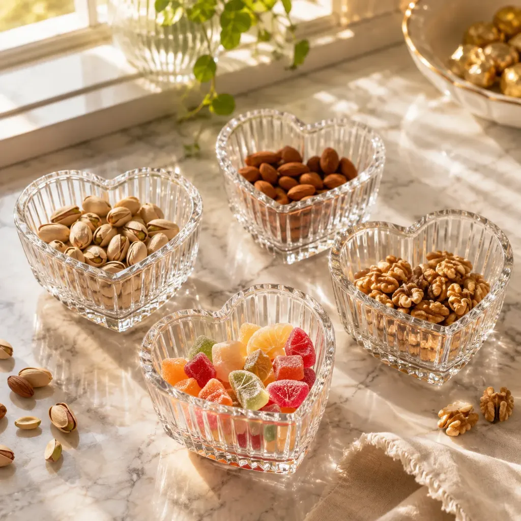 Packs De 4 Ramequins En Verre-Forme Coeur