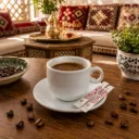 Coffret De 6 Tasses A Café Avec Sous-Tasses En Céramique 9 Cl – 12 Pièces Blanc