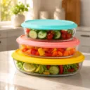 Ensemble De 3 Boîtes Ovales En Verre Avec Couvercles