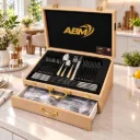 Coffret Ménagère De Cuisine ABM 72 Pièces Doré- P0168G